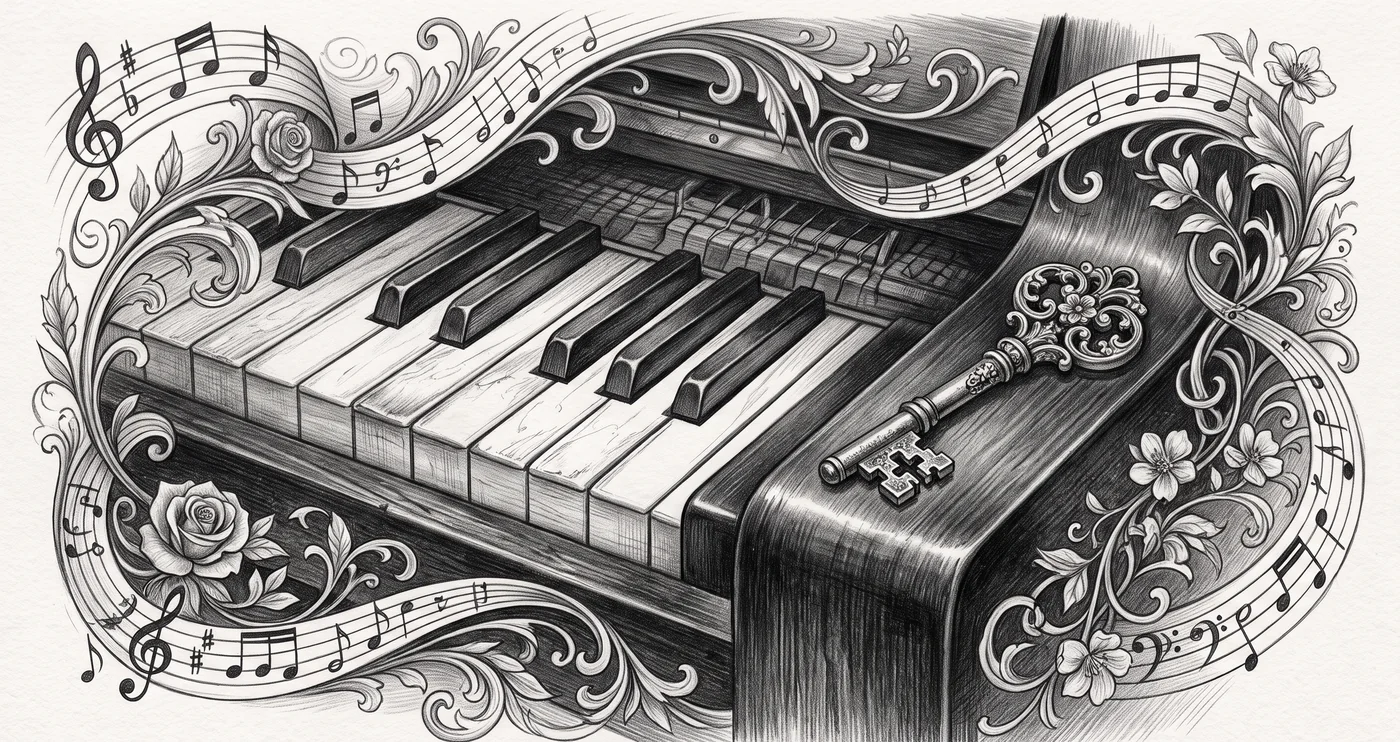 Klassische Klaviertasten im Detail